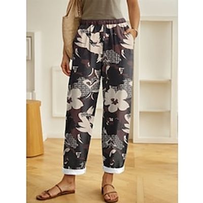 Women's Pants Trousers Long Side Pockets Active Fashion Street Daily Wear Blue Brown S M Spring   Fall Lightinthebox