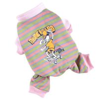 Hong Pet Striped Paneled Skateboard-Print Four-Legged Sweatshirt - Pink