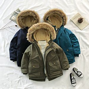 Kids Boys' Coat Long Sleeve Blue Yellow Green Plain Pocket Street Vacation Active Basic 3-13 Years Lightinthebox