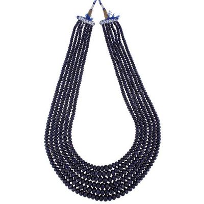 Sri Jagdamba Pearls Blue Sapphire Necklace - JPJAN-20-298