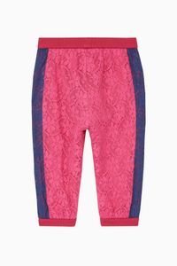 Colour-Block Lace Track Pants