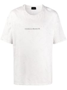 Family First Doni marble-print cotton T-shirt - White