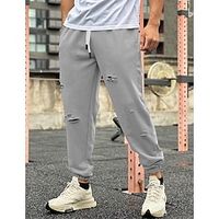 Men's Sweatpants Joggers Pocket Drawstring Elastic Waist Plain Comfort Breathable Outdoor Daily Going out Fashion Casual Black Dark Gray Lightinthebox - thumbnail