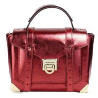 Michael Kors Manhattan Medium Crimson Leather Top Handle School Satchel Bag - 72706