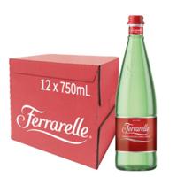 Ferrarelle Natural Sparkling Mineral Water 750ml Glass, Case of 12