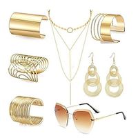 European And American Disco 1970s Earrings And Glasses Dressing Set 1970s Party Seven Piece Set Lightinthebox - thumbnail