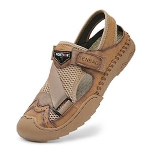 Men's Sandals Flat Sandals Fashion Sandals Casual Beach Outdoor Beach Mesh Breathable Yellow brown Black khaki Summer Lightinthebox