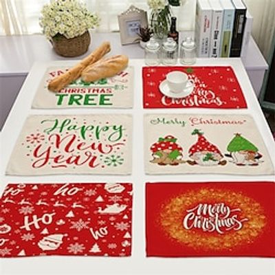 Christmas Placemats Buffalo Plaid Placemat Red Black Table Mat for Dining Table, for Christmas Holiday Table Decorations Lightinthebox