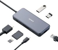 Anker 7 In 1 PowerExpand+ USB-C Hub Adapter For MacBook Pro, Chromebook, 60W PD Pass-Through Charging, XPS Grey - AN.A8352HA1.GY