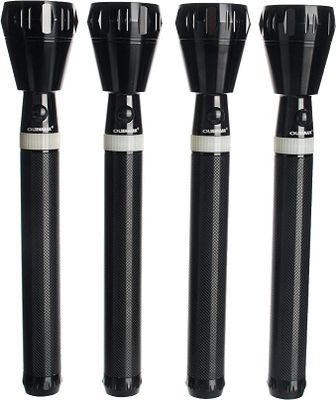 Olsenmark Rechargeable LED Flashlight, 4PC- Super Bright CREE-XPE LED Torch Light - 2000 Distance Range - Powerful Torch for Camping, Hiking, Trekking, Outdoor - OMFL2673