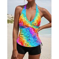 Women's Swimwear Tankini two Piece Swimsuit Ombre Vacation Lightinthebox