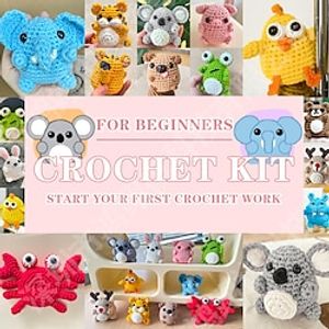 Crochetta Crochet Kit for Beginners - Crochet Starter Kit with Video Tutorials, Learn to Crochet Kits for Adults and Kids Crochet Material Package Crochet Set Animal Hook Weaving DIY Animal English Instruction Manual Video Lightinthebox