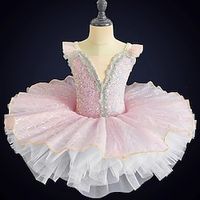 Kids' Dancewear Ballet Dance Costumes Dress Paillette Tulle Girls' Performance Party Sleeveless Spandex Organza Lightinthebox - thumbnail