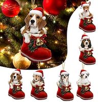 Christmas Tree Ornaments Hanging Decorations Cute Christmas Ornament 2023 New 2D Acrylic Crafts Hanging Ornament New Year Festive Party Supplies Room Hanging Decor miniinthebox - thumbnail