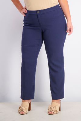 Womens Plus SIze High-Rise Straight Leg Pants Intrepid Blue Womens Plus SIze High-Rise Straight Leg Pants Intrepid Blue