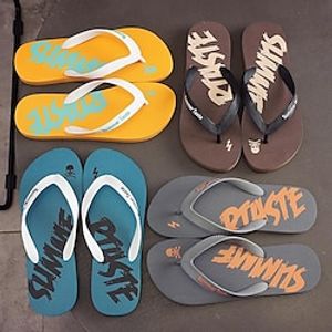 Men's Slippers  Flip-Flops Slippers Comfort Shoes Flip-Flops Beach Slippers Casual Beach Daily Beach PVC Waterproof Breathable Green Lake Orange Coffee Summer miniinthebox