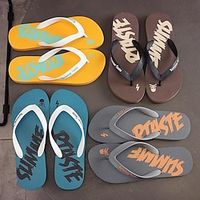 Men's Slippers  Flip-Flops Slippers Comfort Shoes Flip-Flops Beach Slippers Casual Beach Daily Beach PVC Waterproof Breathable Green Lake Orange Coffee Summer miniinthebox - thumbnail