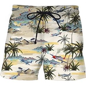 Men's Swim Shorts Swim Trunks Bermuda shorts Board Shorts Beach Shorts Drawstring Elastic Waist 3D Print Graphic Cartoon Breathable Quick Dry Short Casual Daily Holiday Fashion Boho Khaki Beige Lightinthebox