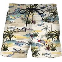 Men's Swim Shorts Swim Trunks Bermuda shorts Board Shorts Beach Shorts Drawstring Elastic Waist 3D Print Graphic Cartoon Breathable Quick Dry Short Casual Daily Holiday Fashion Boho Khaki Beige Lightinthebox - thumbnail