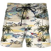 Men's Swim Shorts Swim Trunks Bermuda shorts Board Shorts Beach Shorts Drawstring Elastic Waist 3D Print Graphic Cartoon Breathable Quick Dry Short Casual Daily Holiday Fashion Boho Khaki Beige Lightinthebox - thumbnail