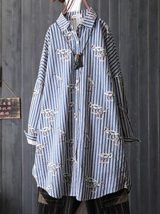 Animal Printed Stripe Blouses
