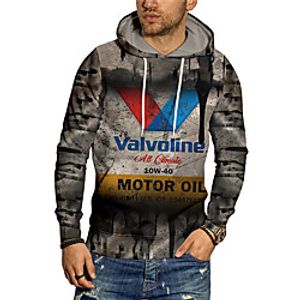 Men's Unisex Pullover Hoodie Sweatshirt Graphic Prints Letter Print Daily Sports 3D Print 3D Print Casual Hoodies Sweatshirts  Gray miniinthebox