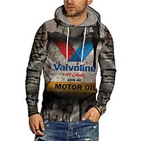 Men's Unisex Pullover Hoodie Sweatshirt Graphic Prints Letter Print Daily Sports 3D Print 3D Print Casual Hoodies Sweatshirts  Gray miniinthebox - thumbnail