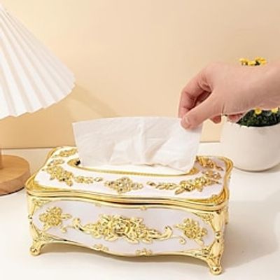 Tissue Box Holder, Vintage Toilet Paper Holder, Elegant Acrylic Facial Tissue Napkin Dispenser Holder For Bedroom, Coffee Table, Bathroom, Home, Restaurant, Wedding Lightinthebox