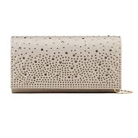 Women's Shoulder Bag Evening Bag Polyester Party Holiday Rhinestone Chain Solid Color Silver Black Champagne Lightinthebox - thumbnail