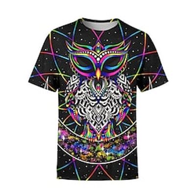 Men's Unisex T shirt Tee Graphic Prints Crew Neck Black 3D Print Outdoor Street Short Sleeve Print Clothing Apparel Sports Lightweight Casual Big and Tall / Summer / Summer miniinthebox