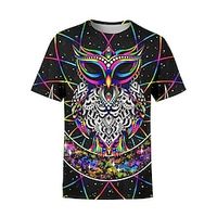 Men's Unisex T shirt Tee Graphic Prints Crew Neck Black 3D Print Outdoor Street Short Sleeve Print Clothing Apparel Sports Lightweight Casual Big and Tall / Summer / Summer miniinthebox - thumbnail