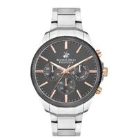 Beverly Hills Polo Club Men's Multi Function Display Watch & Metal Strap, Silver - BP3379X.360