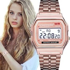 Steel Strap Men Women Watch LED Digital Watch Square Women Watches Vintage Sports Military Watches Electronic Wrist Band Clock Lightinthebox