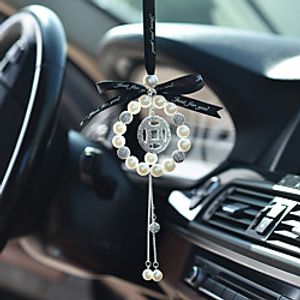 1Pcs Bling Mirror Car Men and Women Supplies Bling Crystal Diamond Coin Car Interior Hanging Rearview Mirror Pendant for Cars Cute Vehicle Interior Decor Car Accessories Lightinthebox