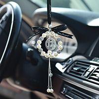 1Pcs Bling Mirror Car Men and Women Supplies Bling Crystal Diamond Coin Car Interior Hanging Rearview Mirror Pendant for Cars Cute Vehicle Interior Decor Car Accessories Lightinthebox - thumbnail