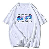 Men's Unisex Tees T shirt Hot Stamping Graphic Prints Letter Plus Size Print Short Sleeve Casual Tops 100% Cotton Basic Designer Big and Tall White Lightinthebox - thumbnail