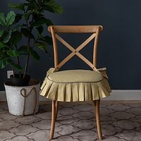 1pc Solid Ruffled Chair Cushion with Ties Comfortable Thick Kitchen Dining Chair Pad Seat Cushion with Removable Cotton Cover 45x47cm18''x19'' Lightinthebox - thumbnail