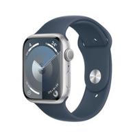 Apple Watch Series 9 GPS 41mm Silver Aluminium Case with Storm Blue Sport Band - Medium/Large (MR913QA/A)