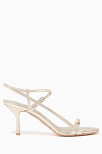 Metallic Asymmetric Strappy Sandals