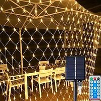 672LED/192LED/96LEDs Solar Net LED/Lights, Transparent Wire Waterproof, 8 Lighting Modes with Remote Control, Outside Garden Twinkle Lights for Patio Wall Roof Balcony Christmas Thanksgiving Halloween miniinthebox - thumbnail
