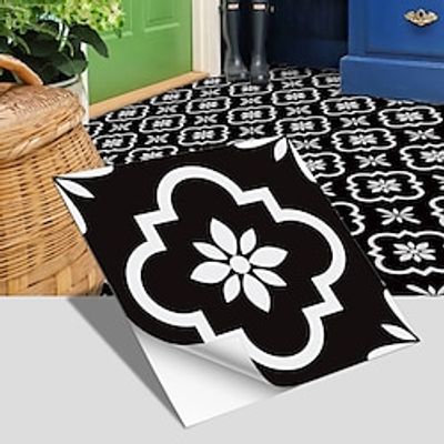 4pcs Vinyl Tile Stickers Peel And Stick Home Decoration Wallpaper Peel And Stick Wall Stickers Thickened Waterproof Non-Slip Wear-Resistant Self-Adhesive Floor Stickers 20x20cm/30x30cm miniinthebox
