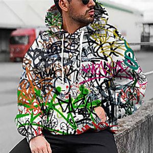 Men's Unisex Pullover Hoodie Sweatshirt Graphic Prints Graffiti Print Daily Sports 3D Print 3D Print Casual Hoodies Sweatshirts  White miniinthebox