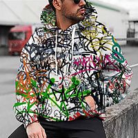 Men's Unisex Pullover Hoodie Sweatshirt Graphic Prints Graffiti Print Daily Sports 3D Print 3D Print Casual Hoodies Sweatshirts  White miniinthebox - thumbnail
