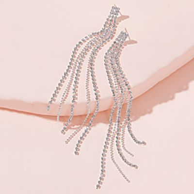 Women's Drop Earrings Earrings Tassel Fringe Wedding Birthday Romantic Classic Cowboy Cool Sweet Imitation Diamond Earrings Jewelry Silver For Wedding Party Evening Gift Date Promise 1 Pair miniinthebox