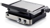 Kenwood Grill 2000W, Contact Health Grill, Panini Press with Variable Temperature, HGM80.000SS Silver/Black