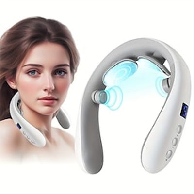 4 Heads Smart Electric Pulse Neck Massager With Heat Cordless Portable Cervical Vertebra Relaxing Pain Kneading Massage Machine 10 Modes 16 Levels TENS Dual Motor Vibration Lightinthebox 4 Heads Smart Electric Pulse Neck Massager With Heat Cordless Portable Cervical Vertebra Relaxing Pain Kneading Massage Machine 10 Modes 16 Levels TENS Dual Motor Vibration Lightinthebox
