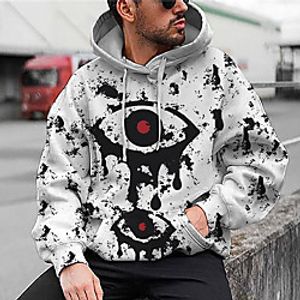 Men's Unisex Pullover Hoodie Sweatshirt Graphic Prints Eye Print Daily Sports 3D Print 3D Print Casual Hoodies Sweatshirts  White Lightinthebox