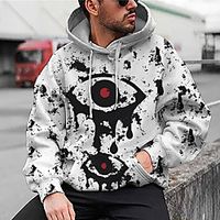 Men's Unisex Pullover Hoodie Sweatshirt Graphic Prints Eye Print Daily Sports 3D Print 3D Print Casual Hoodies Sweatshirts  White Lightinthebox - thumbnail