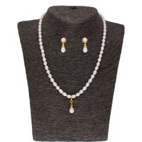 Sri Jagdamba Pearls Button Drop pearl set - SJPS020