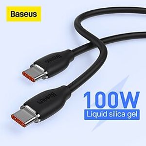 Baseus Fast Charging Data Cable USB C to USB C 100W 6.6ft Liquid Silica Gel Soft Touch High Data Transfer Cord Compatible with Samsung Galaxy S22S21S20 Ultra, Note 2010, MacBook Air, iPad Lightinthebox